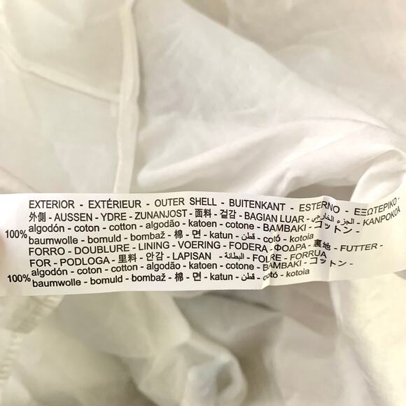 Zara V-neck Long Voluminous Abstract Printed Tiered Dress in White/Black - Picture 8 of 9